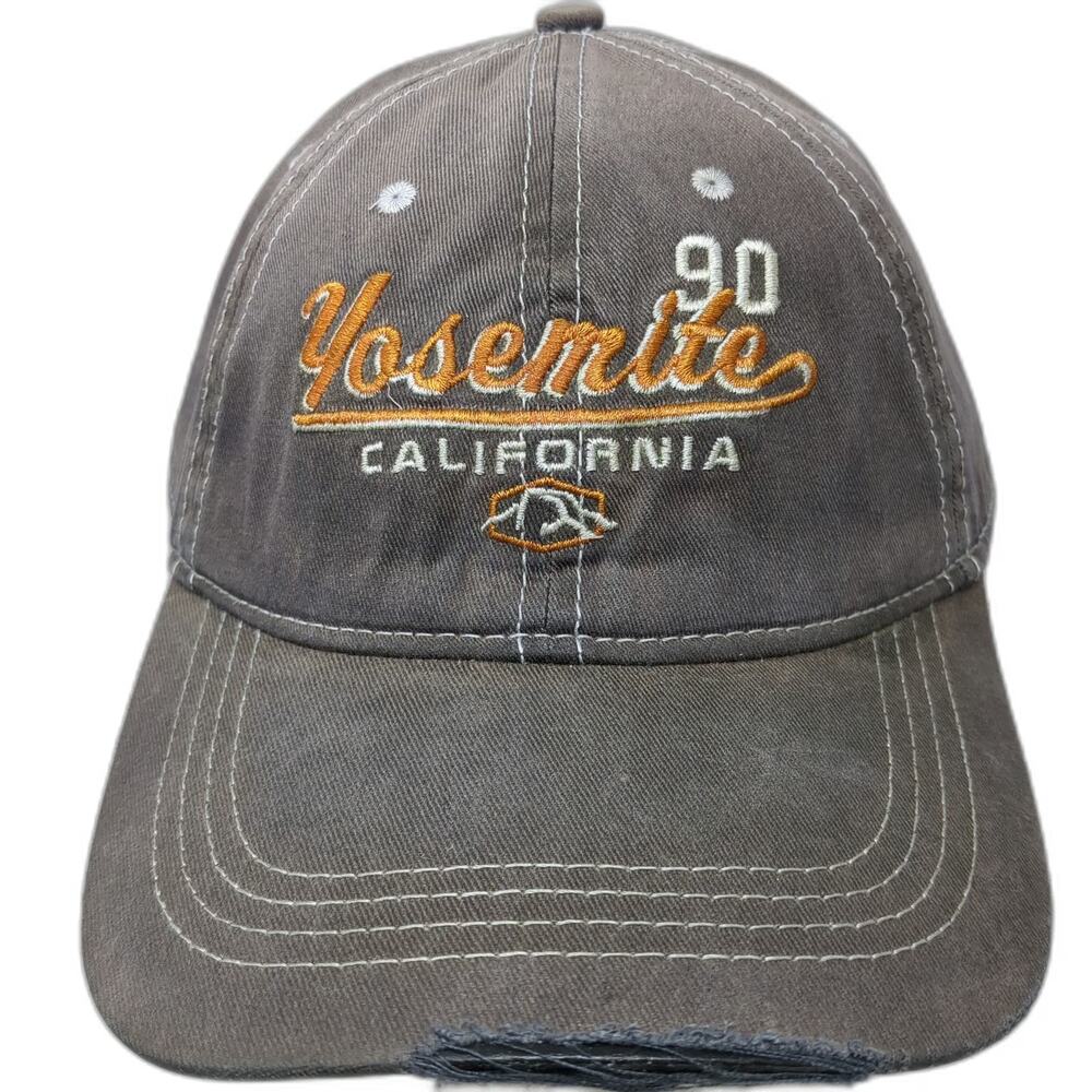 Prairie Mountain Gray One Size Baseball Cap Hat Yosemite California Distressed